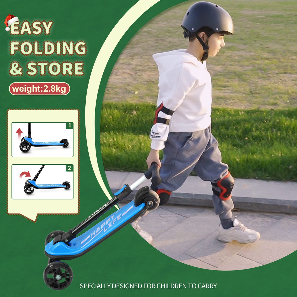 3 Wheel Scooter with 4 Adjustable Height C34257