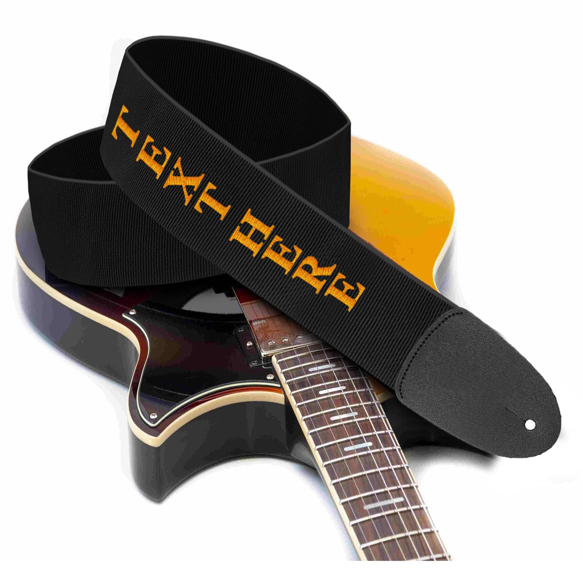 Black 3" Embroidered Guitar Strap O480537