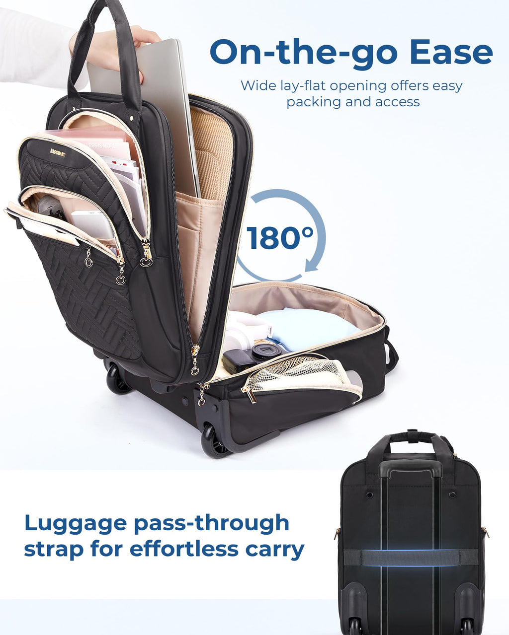 16" Softside Underseat Carry On Luggage with Wheels, Black I8614