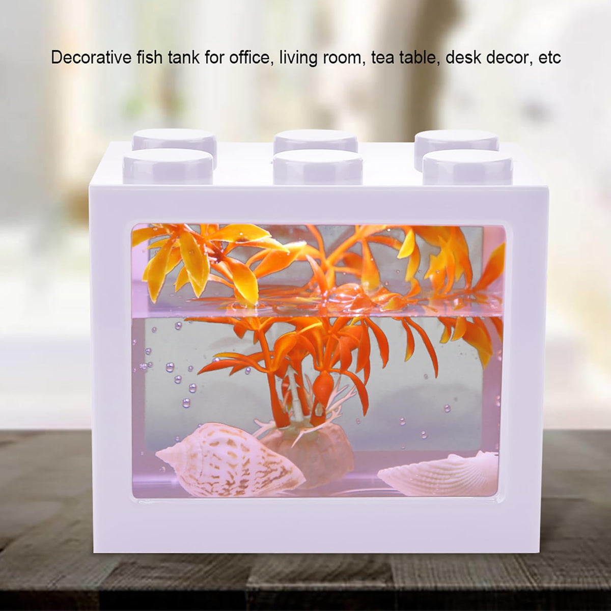 Mini Fish Tank Aquarium Bowl with USB LED Light V84894