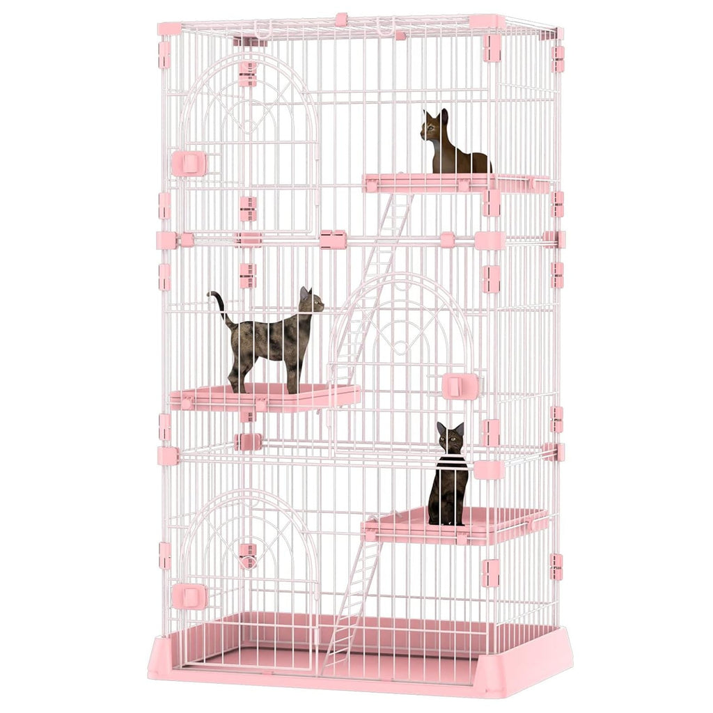 4-Tier Metal Indoor Cat Enclosure with 3 Doors K48752