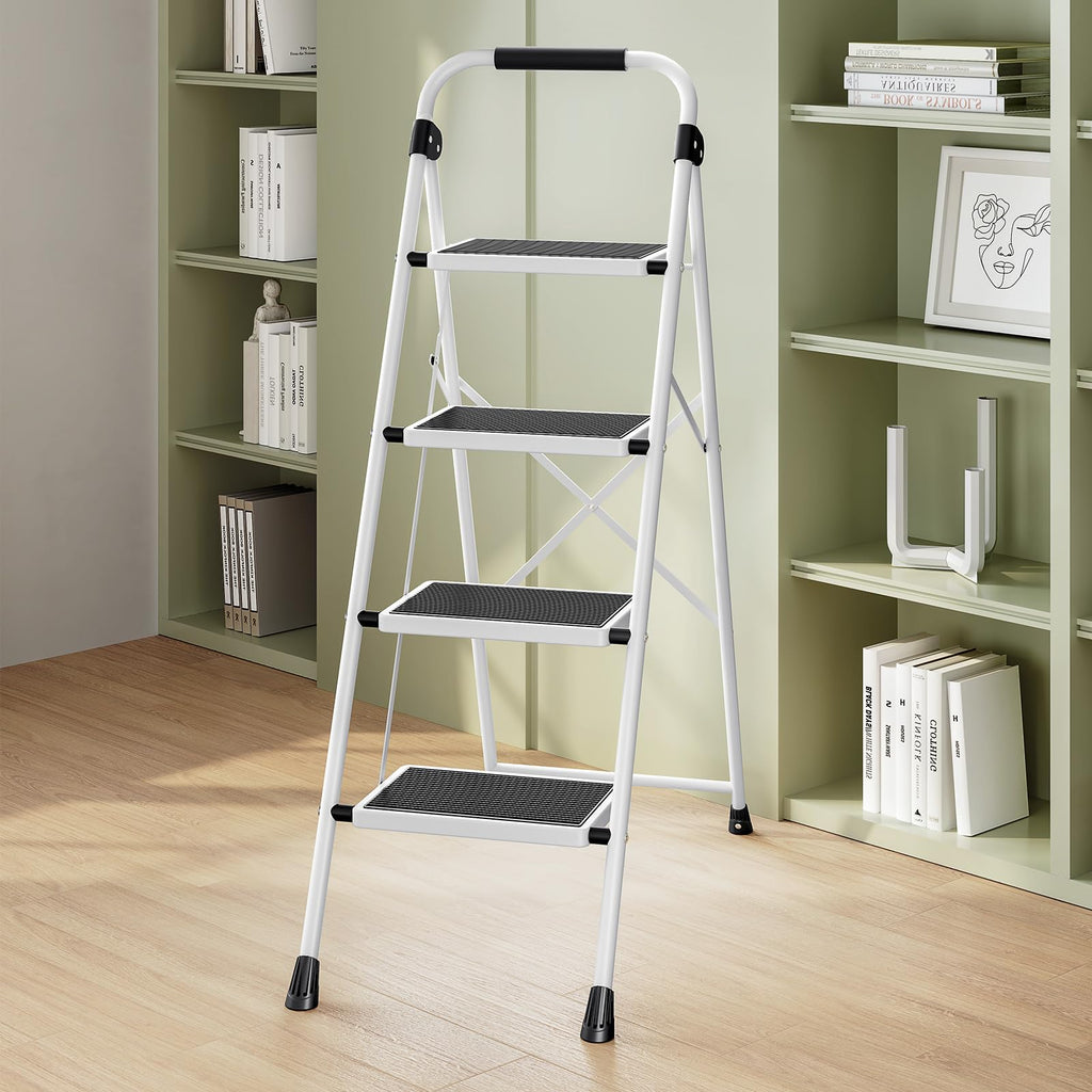 4 Step Folding Step Stool with Anti-Slip Wide Pedal F662