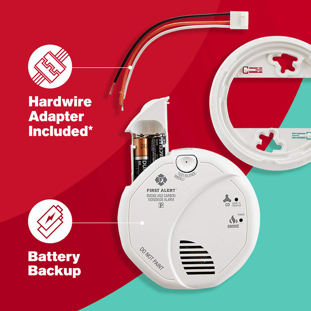 Hardwired Smoke and Carbon Monoxide Detector with Battery Backup, 3-Pack W51616