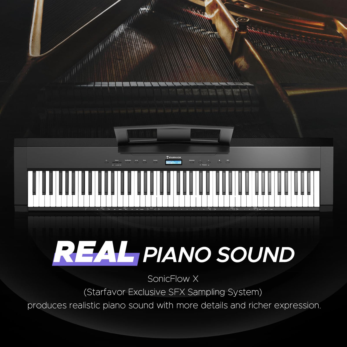 88 Key Full-Weighted Digital Piano with Triple Pedal T726661