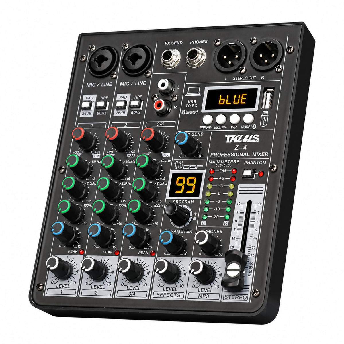 4 Channel Podcast Audio Mixer with 99 DSP Effects O839