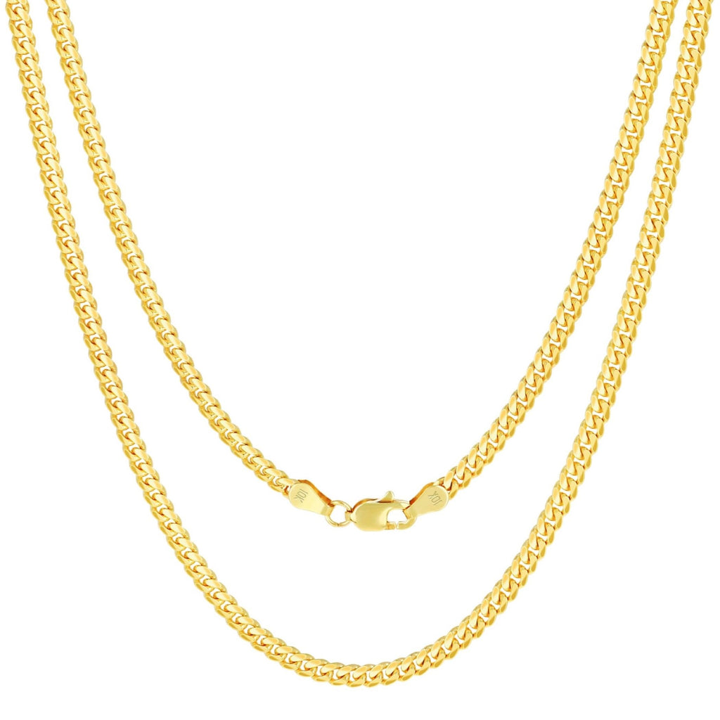 10k Yellow Gold Cuban Link Chain Necklace S737