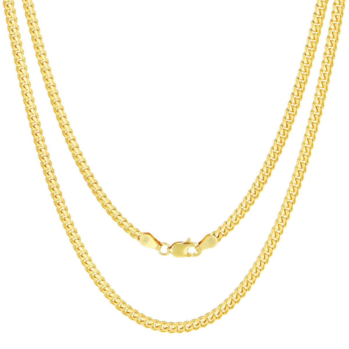 10k Yellow Gold Cuban Link Chain Necklace S737