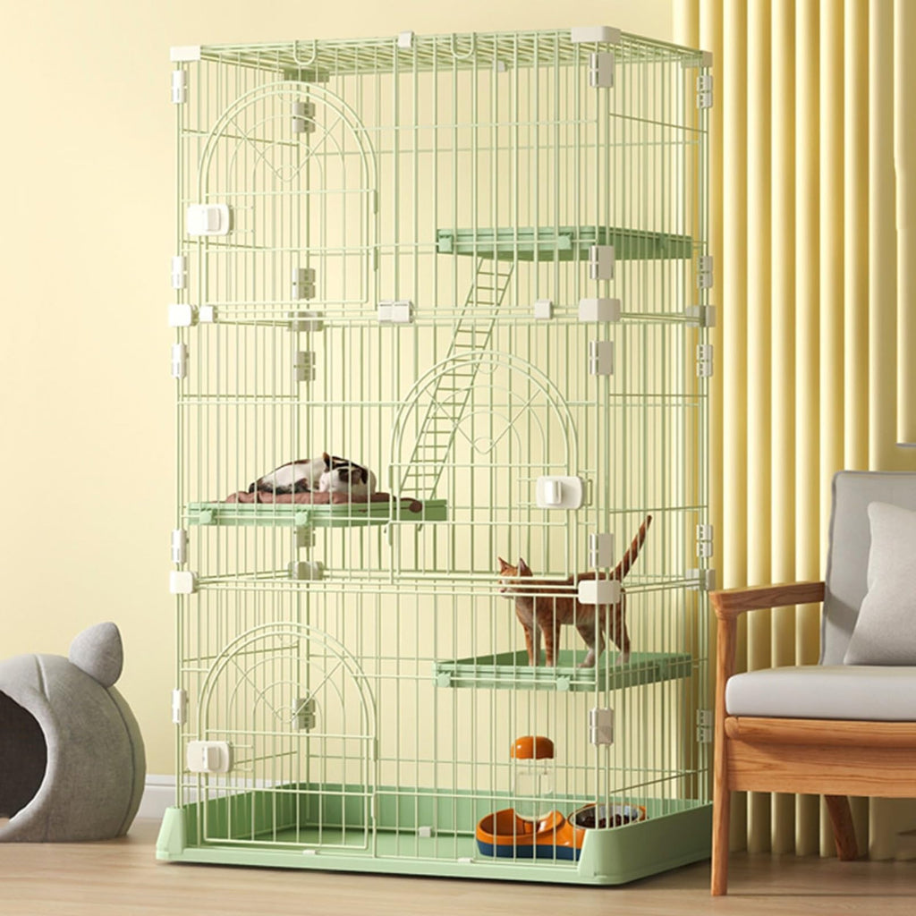4-Tier Metal Indoor Cat Enclosure with 3 Doors K48752