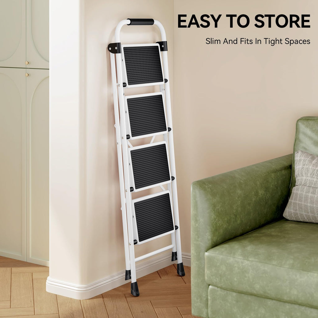 4 Step Folding Step Stool with Anti-Slip Wide Pedal F662