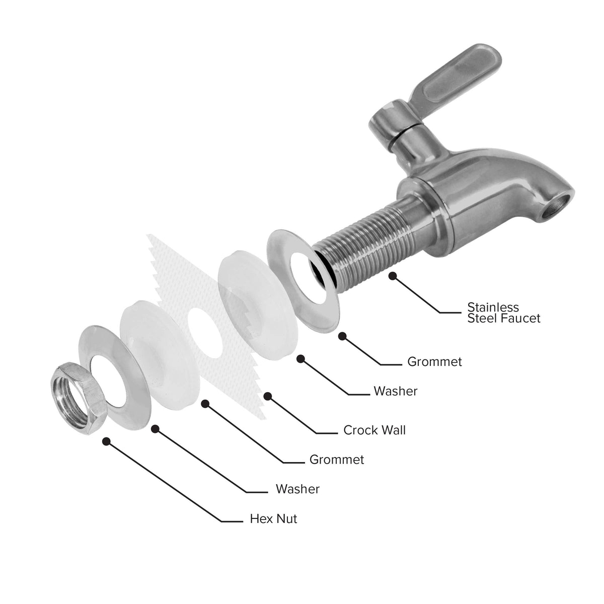 Porcelain Ceramic Crock Water Dispenser with Stainless Steel Faucet and Lid R52228