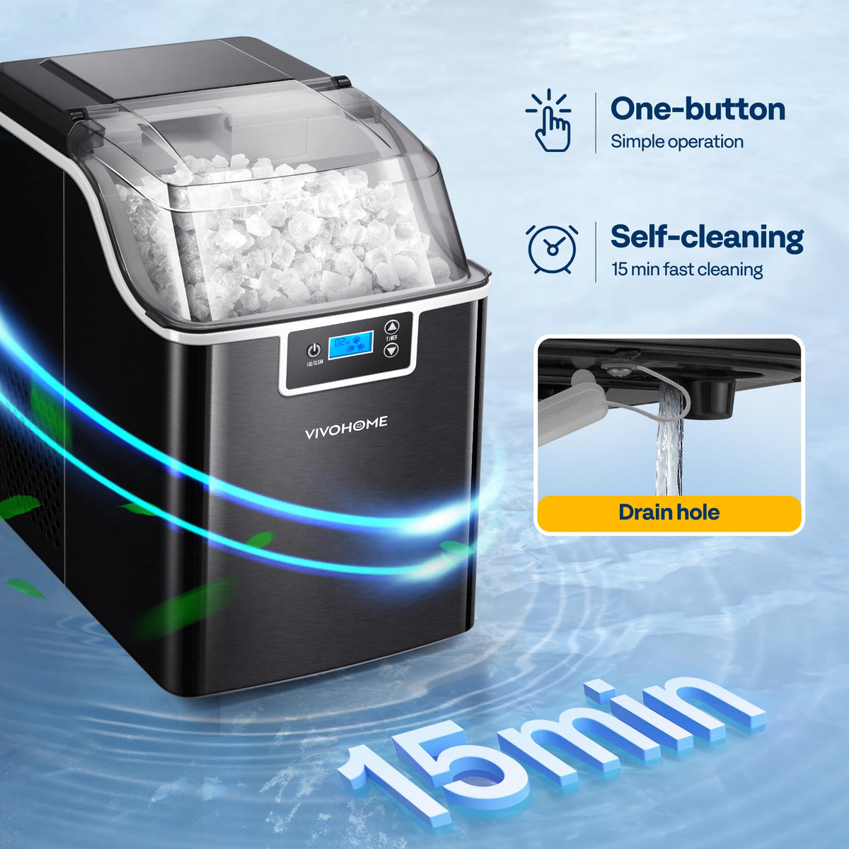 Black Countertop Ice Maker P6876