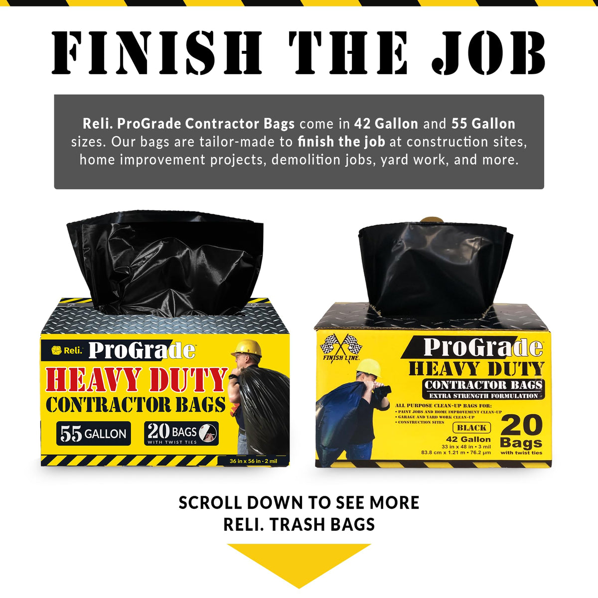 55 Gallon Heavy Duty Garbage Bags V3943