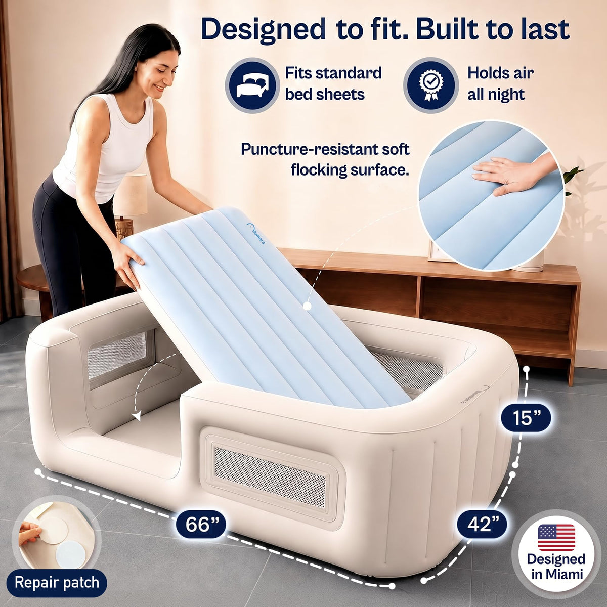 Inflatable Toddler Travel Bed with Electric Pump A814470