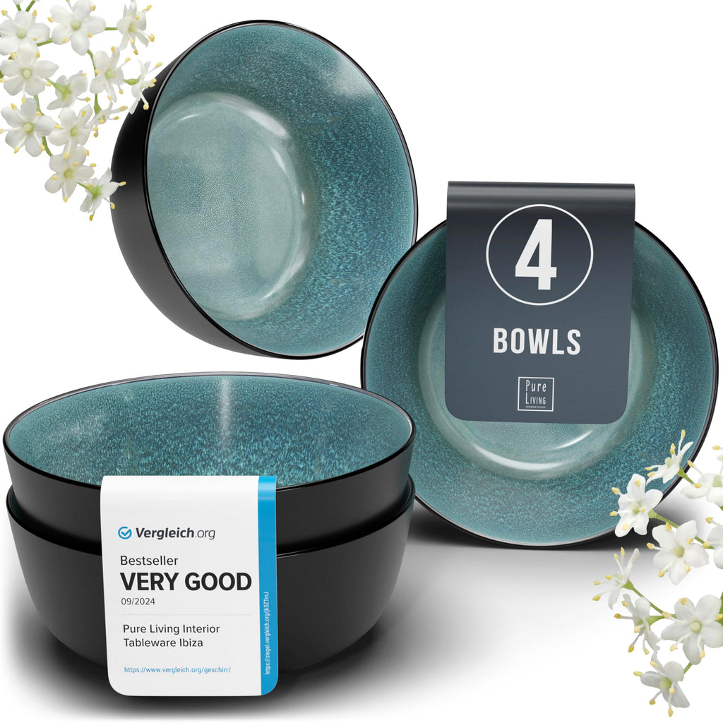 Stoneware Cereal Bowls Set of 4, 27 oz Ceramic Soup Bowl G972554