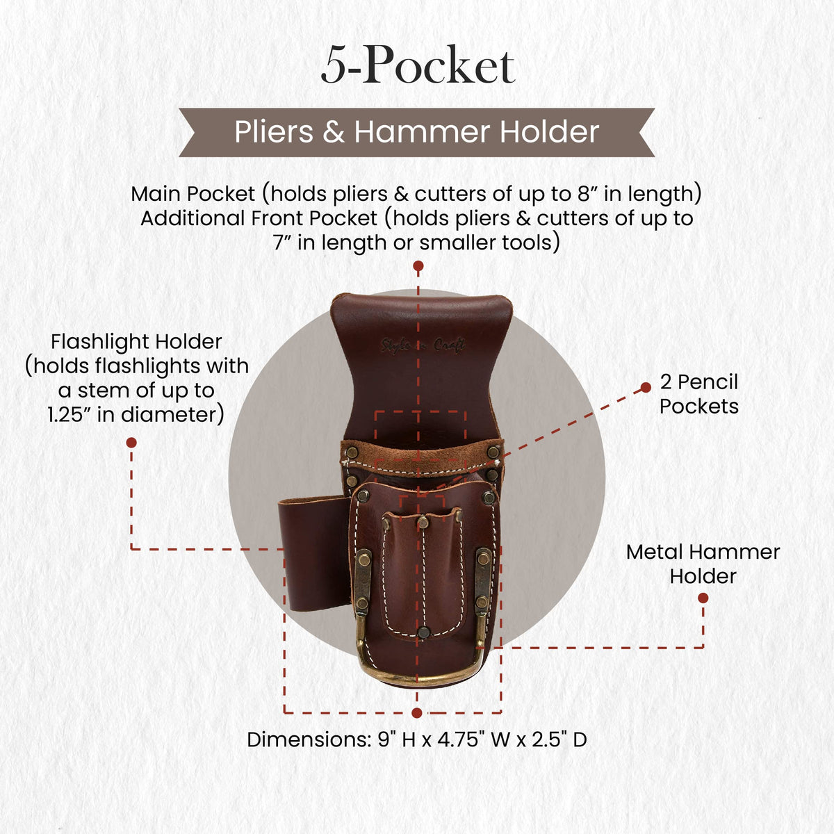9-Pocket Carpenter's Nail and Tool Pouch L618