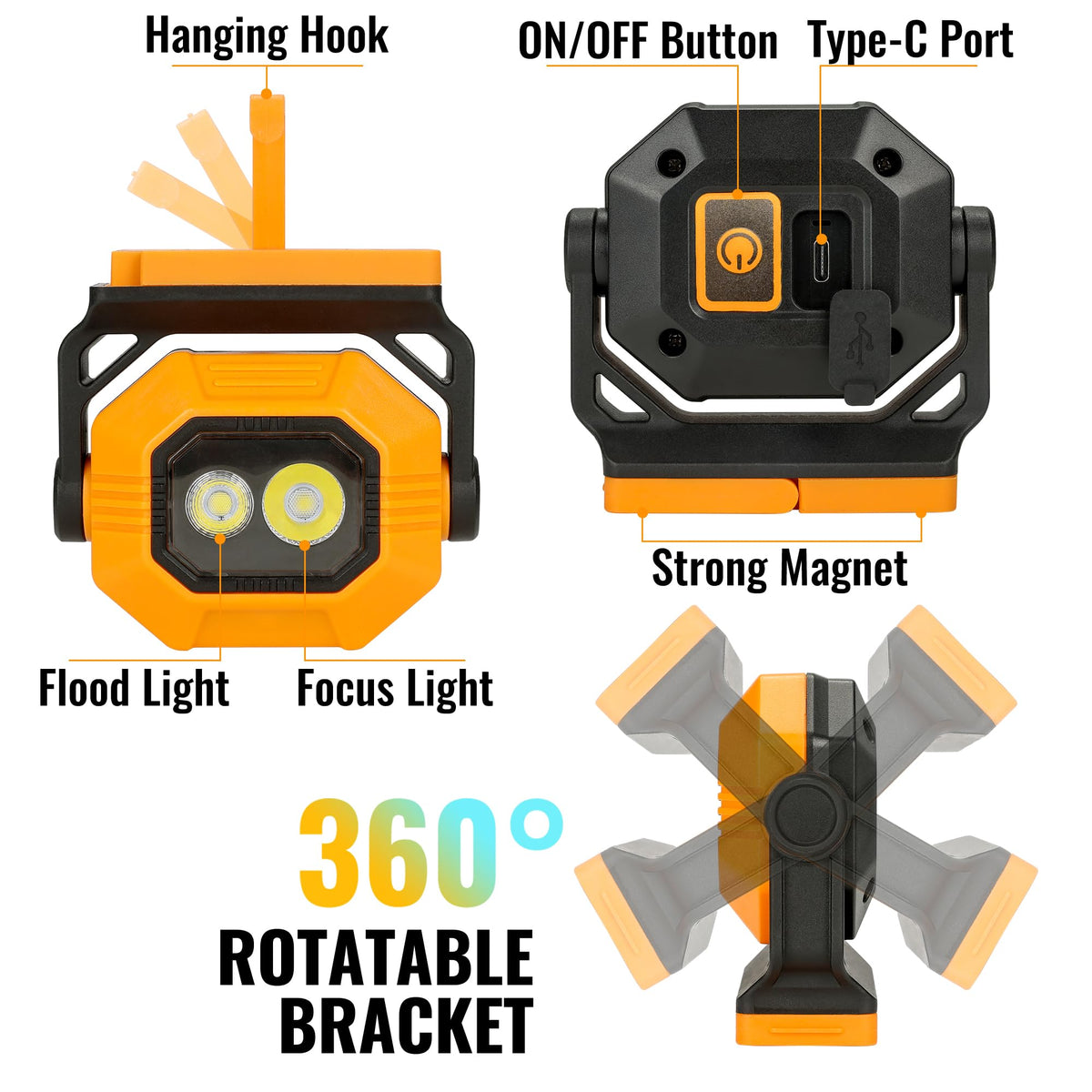 Rechargeable Magnetic Work Light 2 Pack O574630