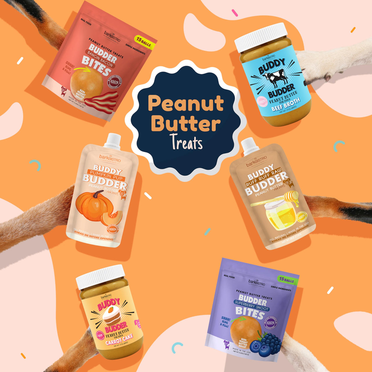 Peanut Butter Dog Treats 3-Pack 4oz Squeeze Packs H9036
