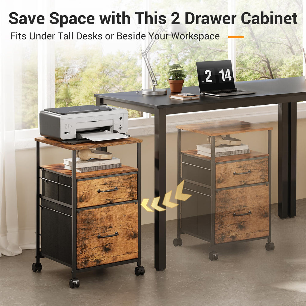 2 Drawer Mobile Fabric File Cabinet N512