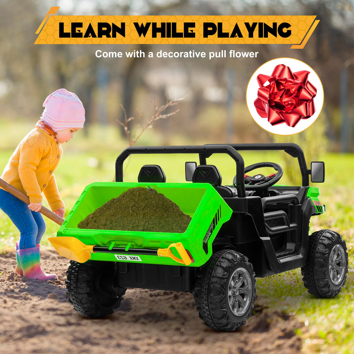 24V 4WD Ride on Car Dump Truck W94219
