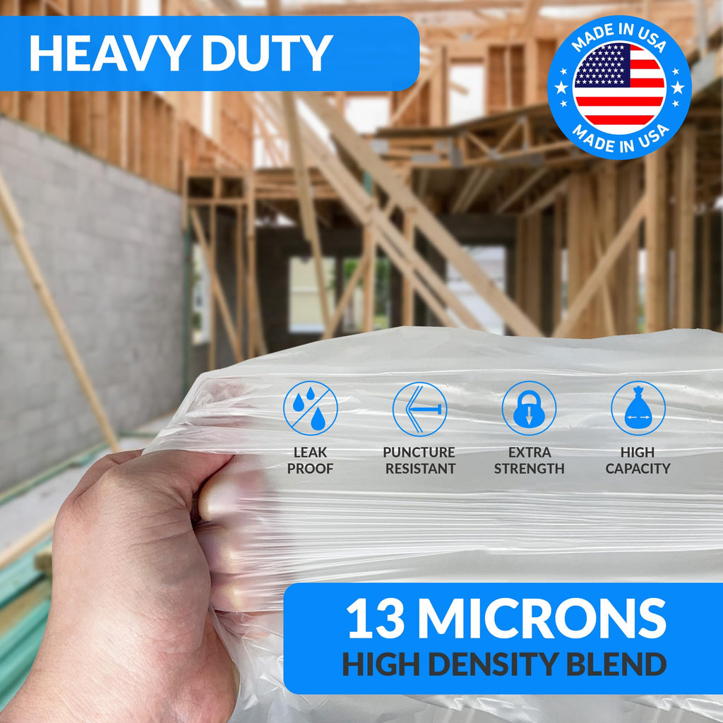 Clear Heavy Duty Trash Bags with Twist Ties 125 Count A83285