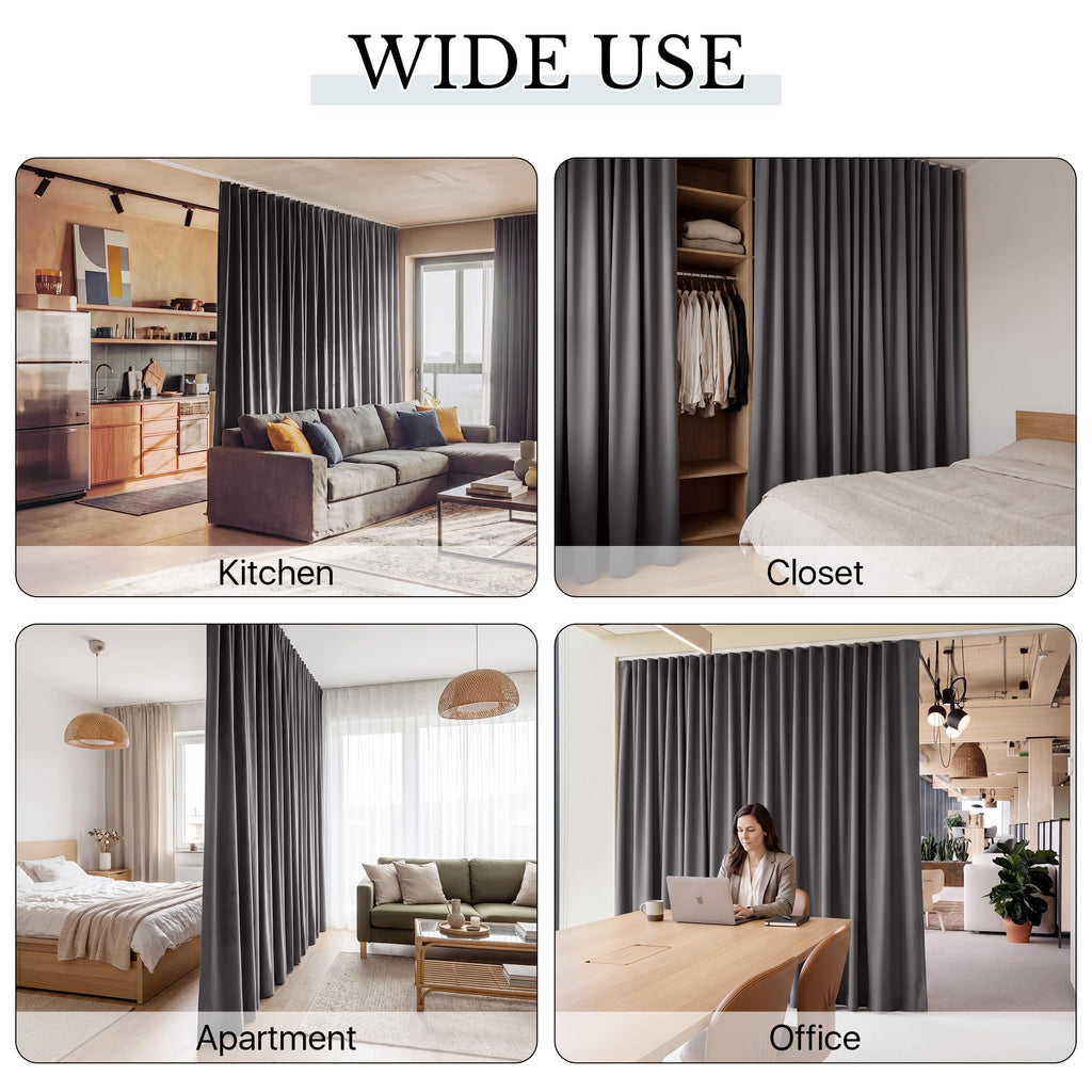 Room Divider Curtain Set with Ceiling Track U6025