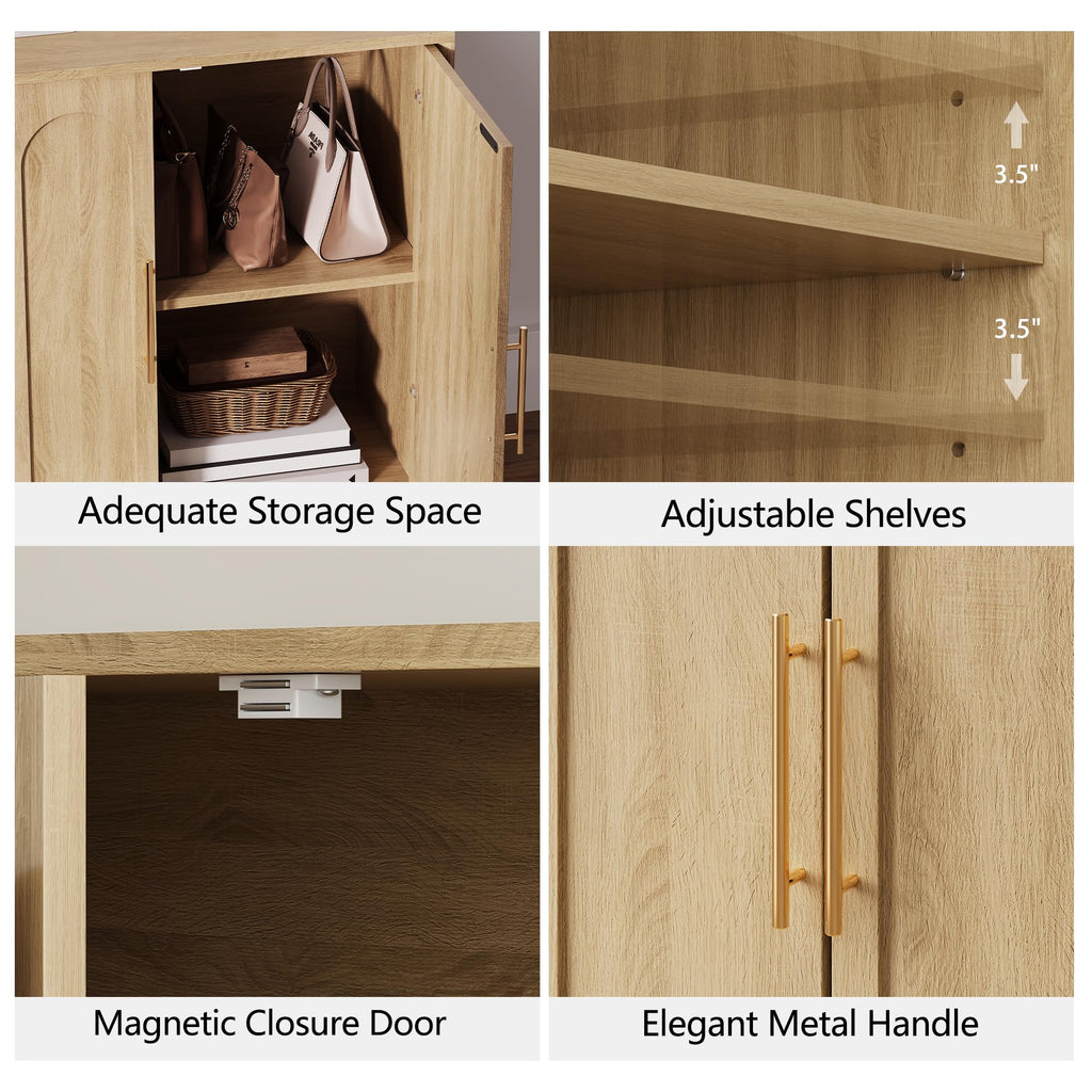 31.5" Oak Sideboard Buffet Cabinet with Storage T73521