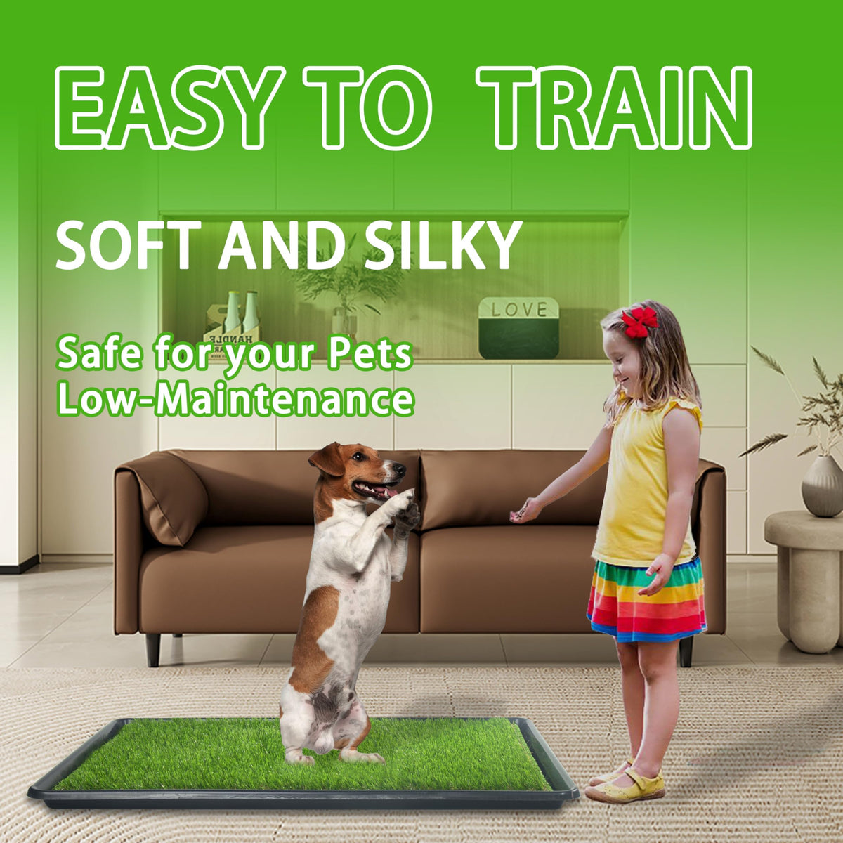 Reusable Dog Loo System with Artificial Grass Turf, Tray, 35x23in M26213
