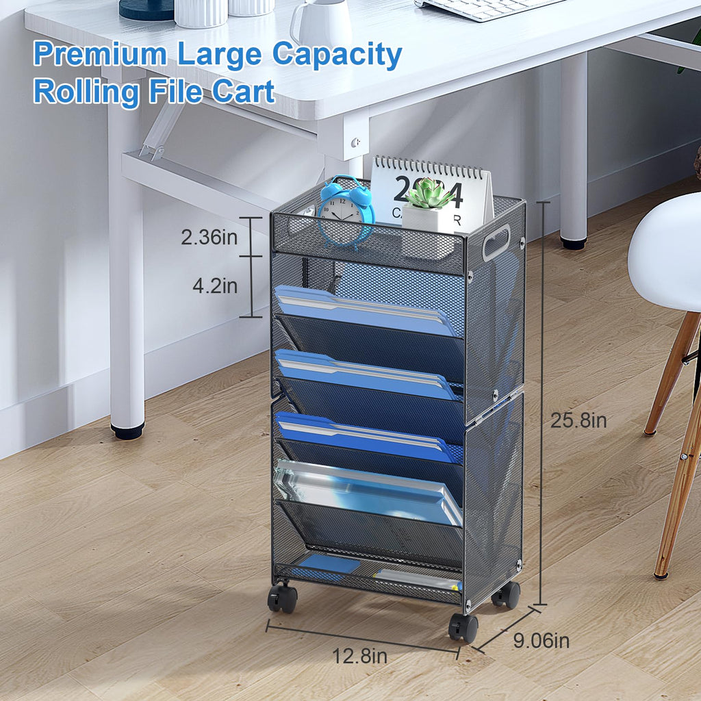 10-Tier Rolling File Cart C301