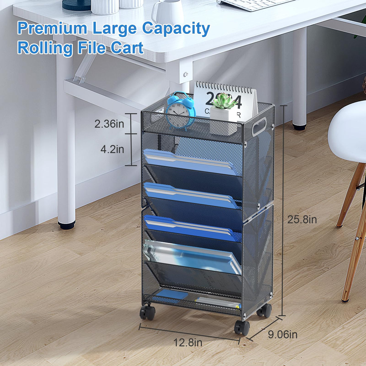 10-Tier Rolling File Cart C301