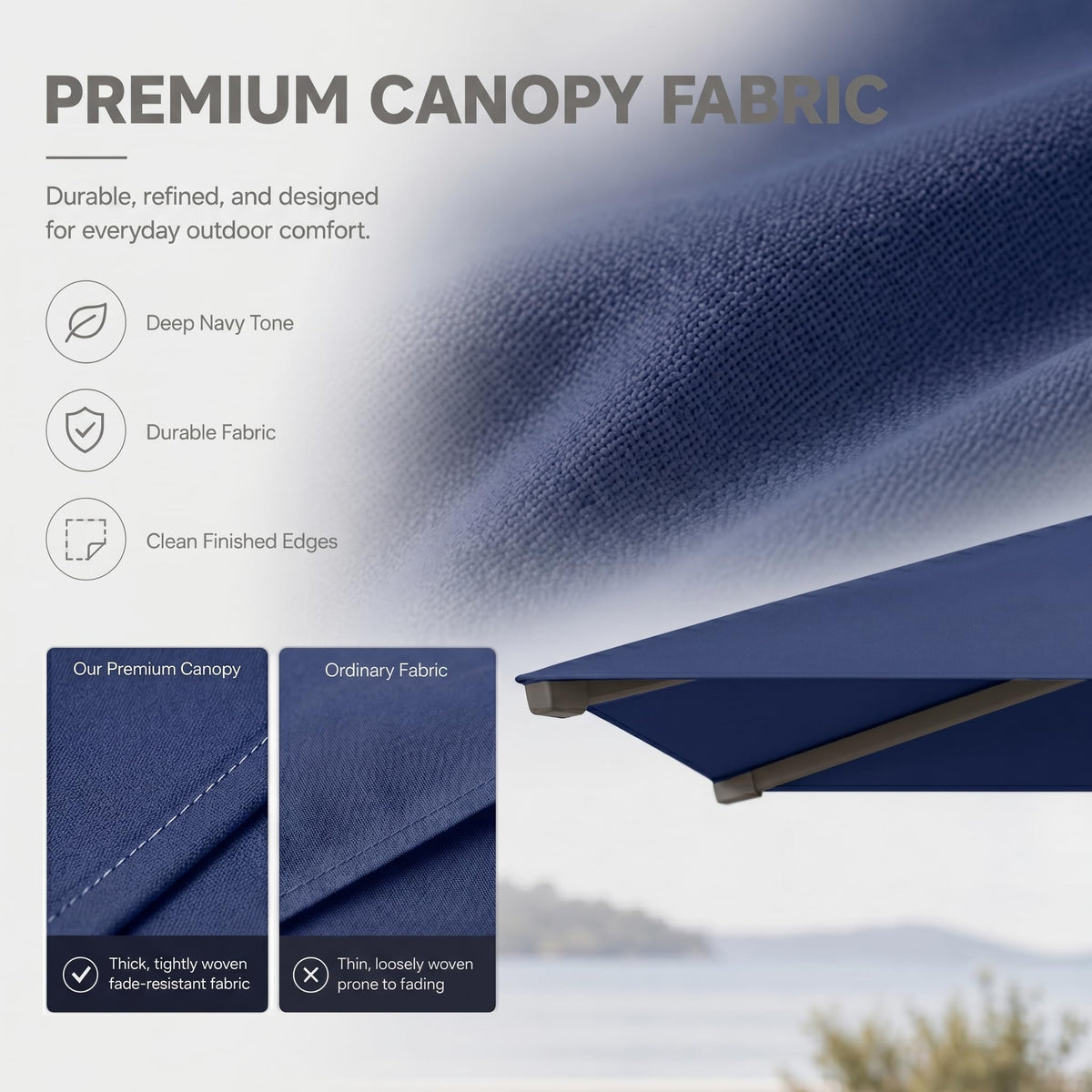 Large Square Cantilever Patio Umbrella with Aluminum Pole F66376