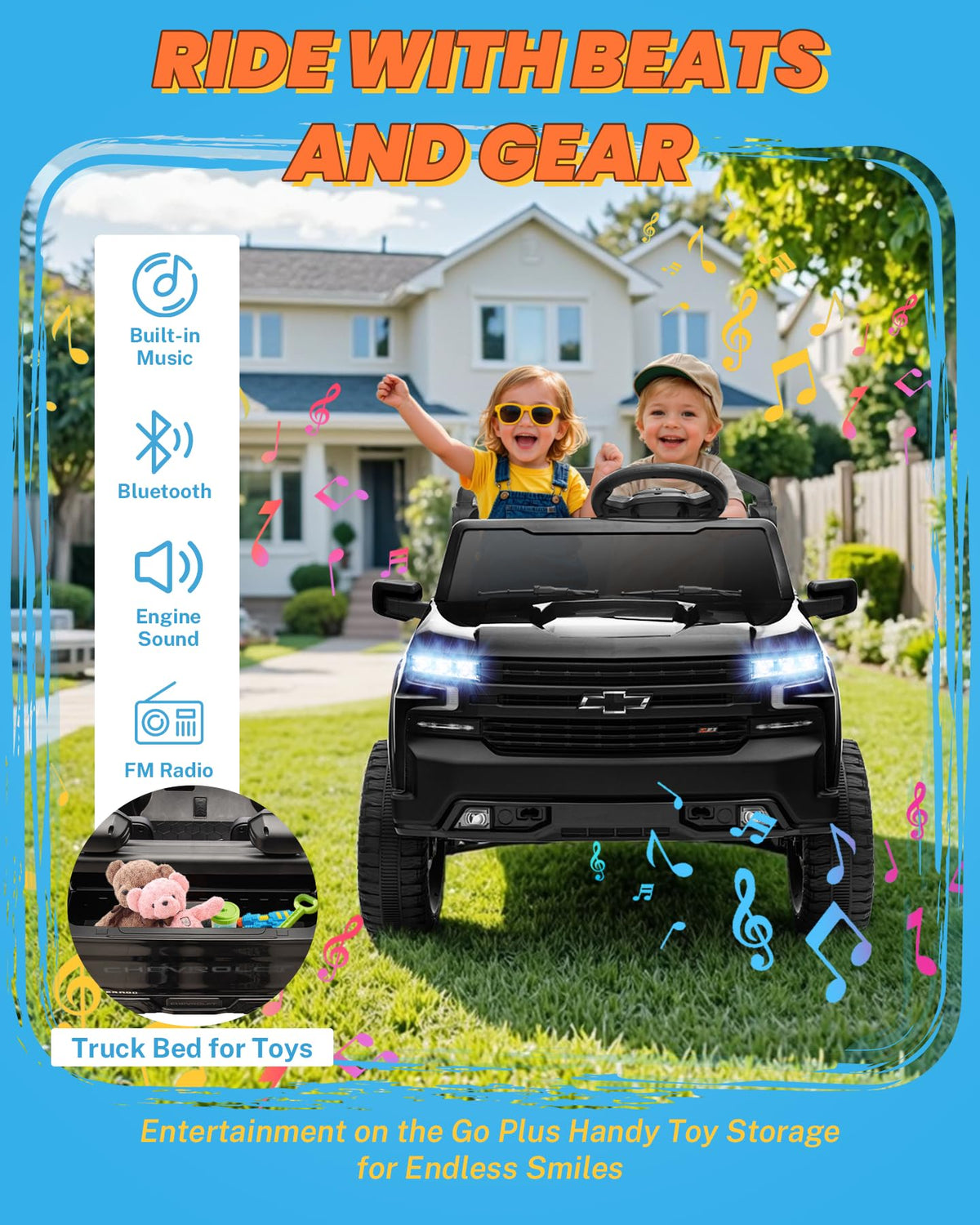 24V 2 Seater Ride on Car with Remote Control, Black X37928