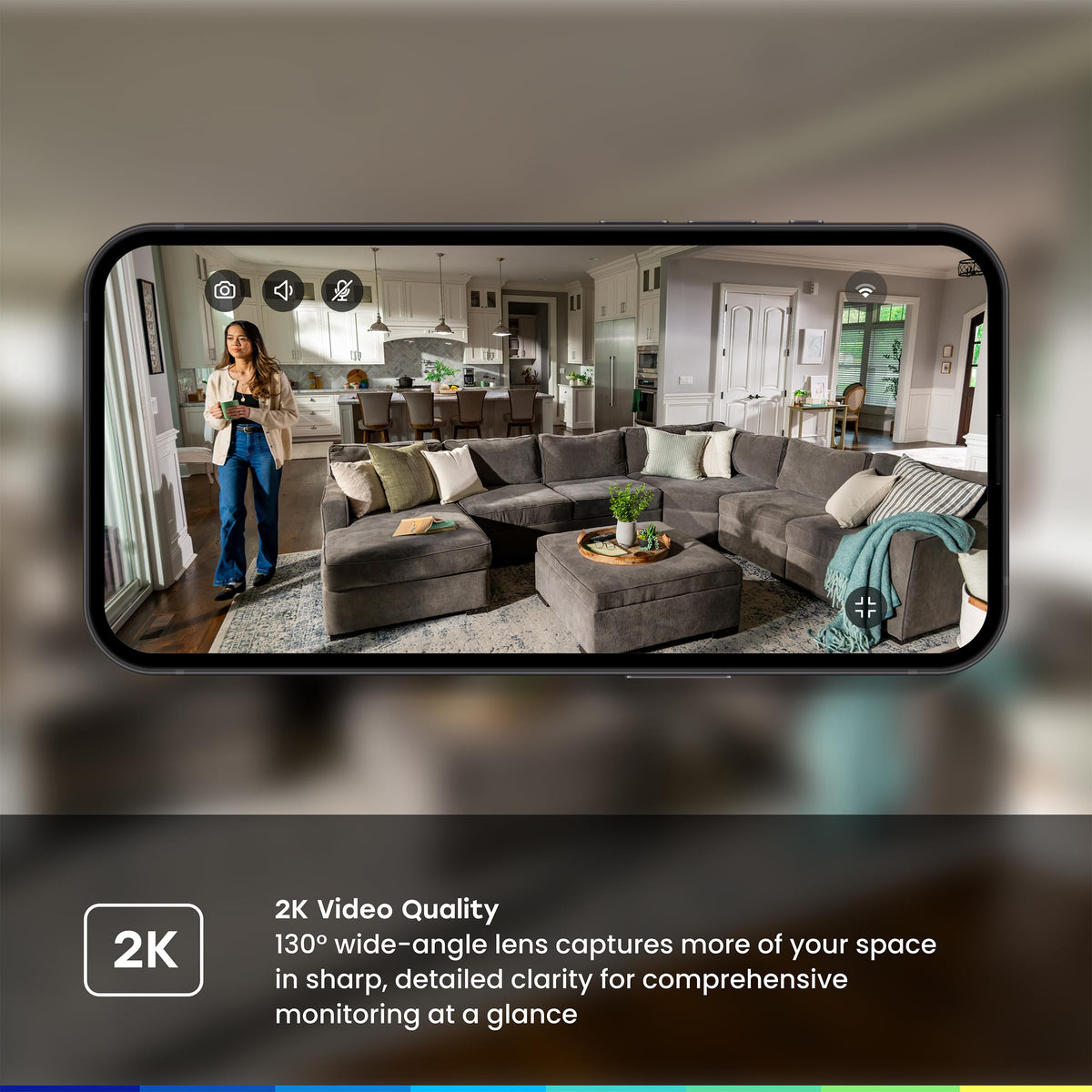 2K Smart Wi-Fi Indoor Security Camera with Night Vision Q3828