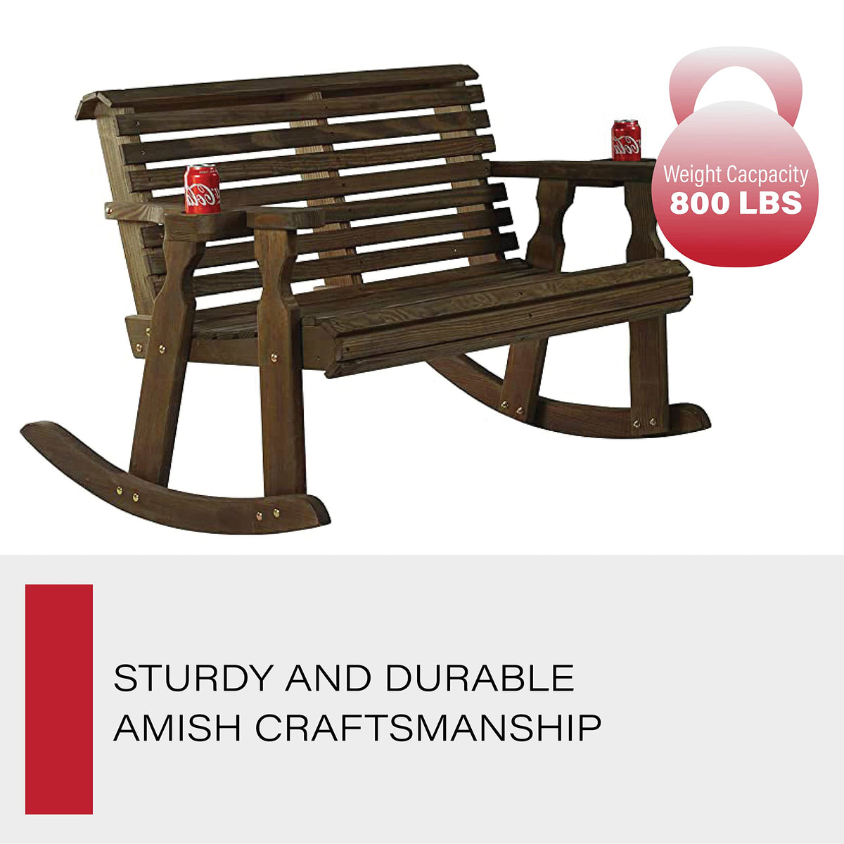 Heavy Duty Double Rocker with Cupholders U1884