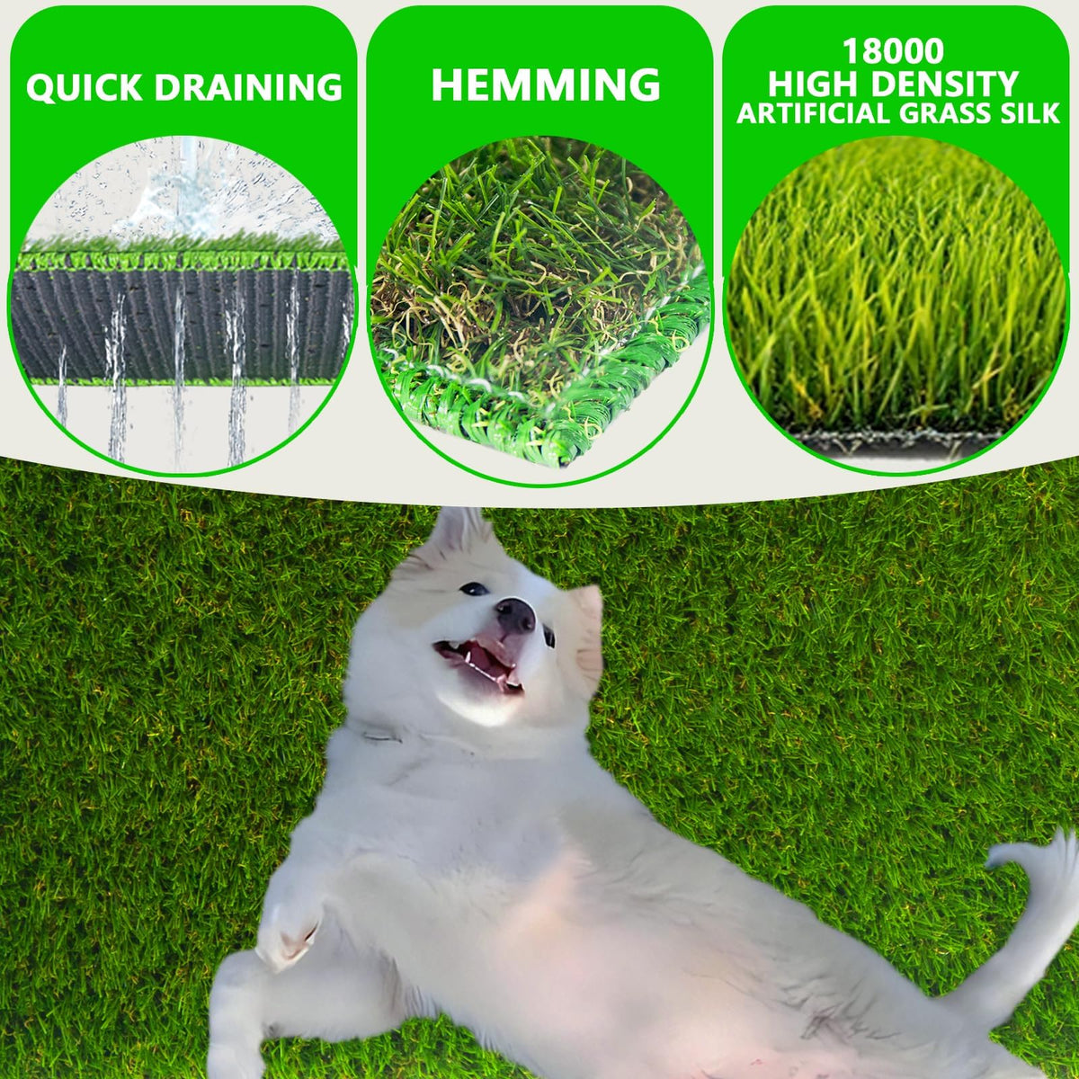 Reusable Dog Loo System with Artificial Grass Turf, Tray, 35x23in M26213