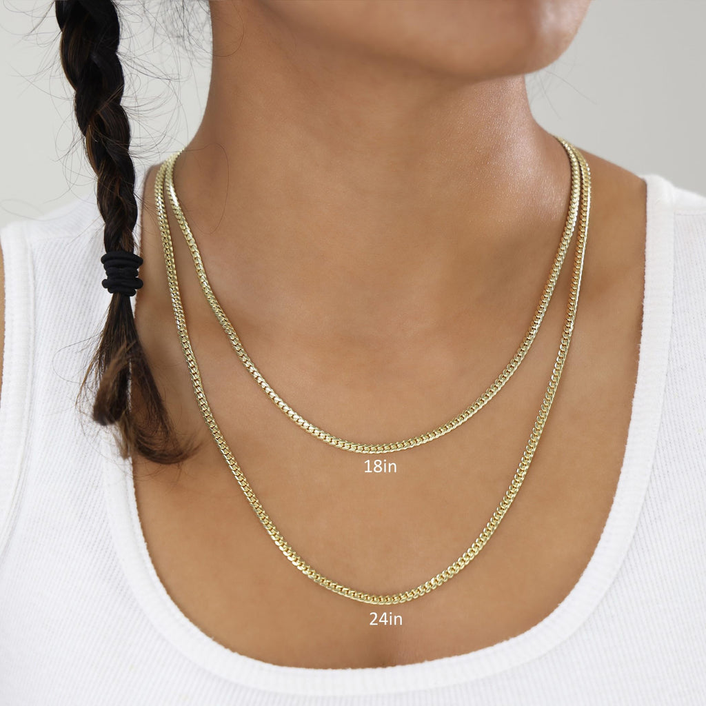 10k Yellow Gold Cuban Link Chain Necklace S737