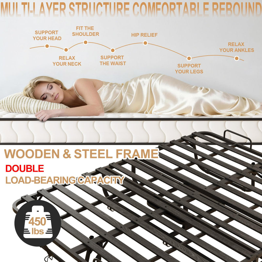 Full Size Folding Bed with 5" Memory Foam Mattress Y84056
