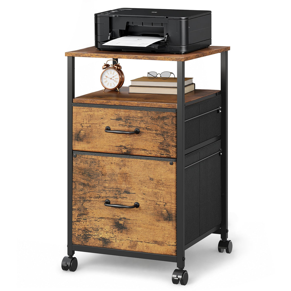 2 Drawer Mobile Fabric File Cabinet N512