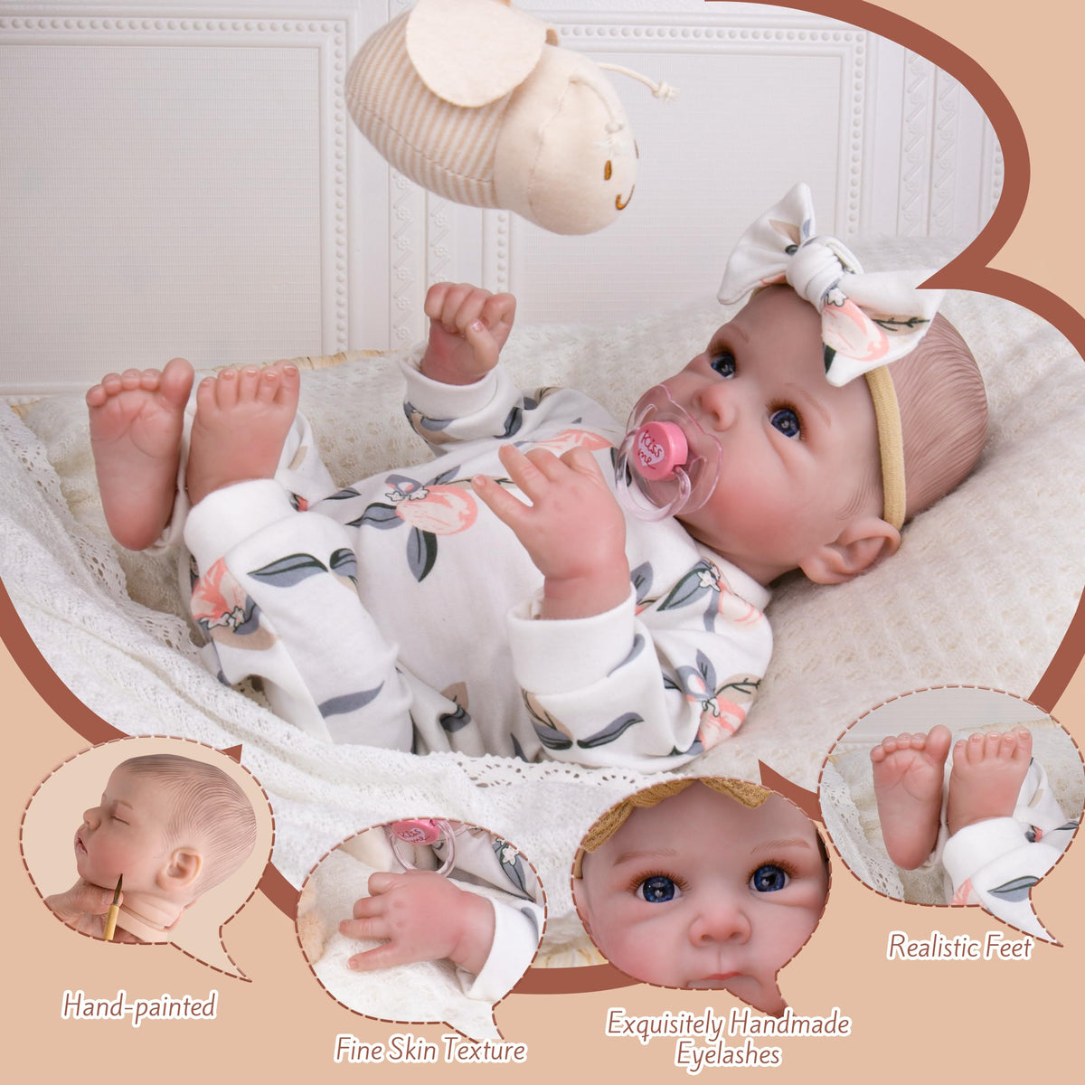 20 Inch Lifelike Reborn Baby Dolls Girl with Poseable Body H214991