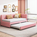 Twin Size Linen Upholstered Daybed with Trundle F530