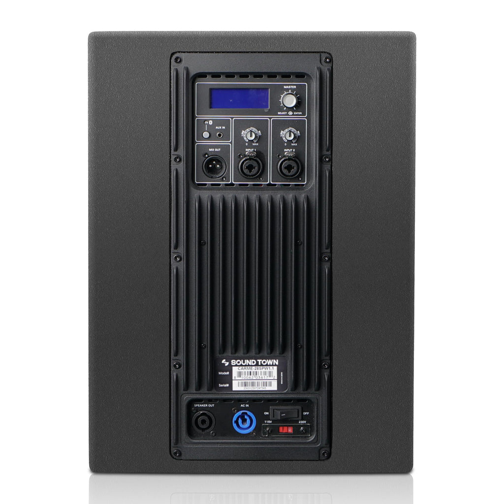 Dual 8" 2000W Powered PA Subwoofer with Speaker Output R923
