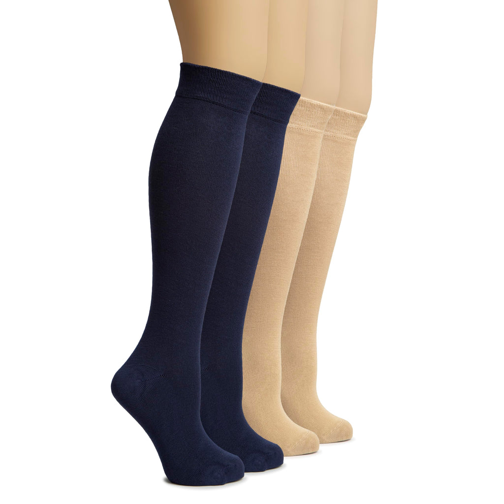 Rayon from Bamboo Knee High Socks 4 Pairs I301