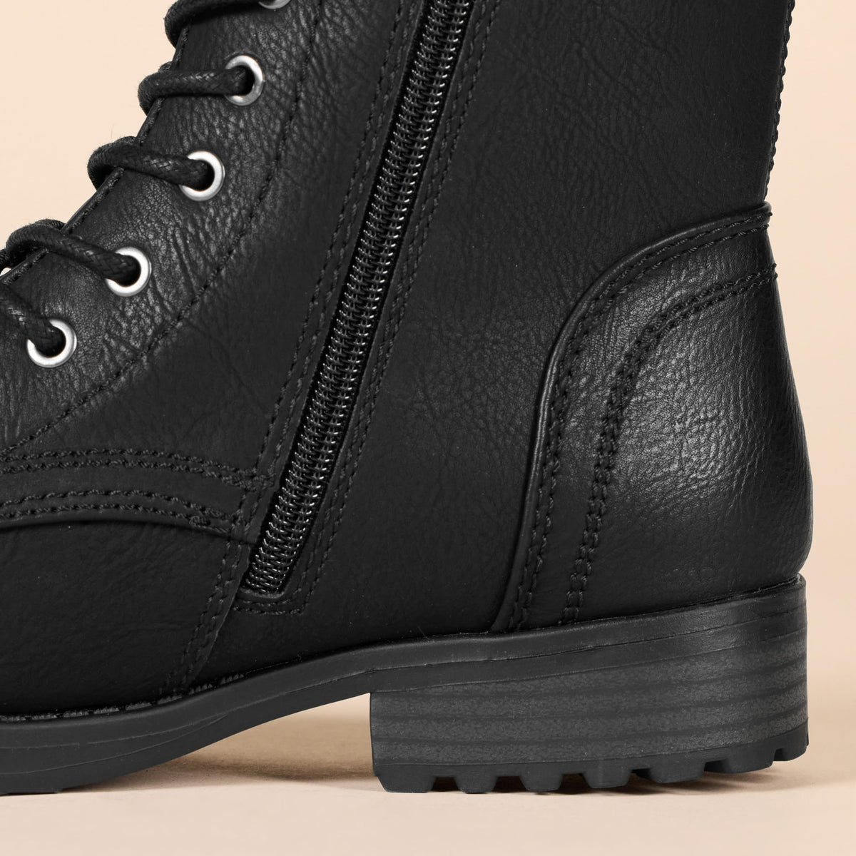 Lace-Up Ankle Boots with Side Zipper A312945