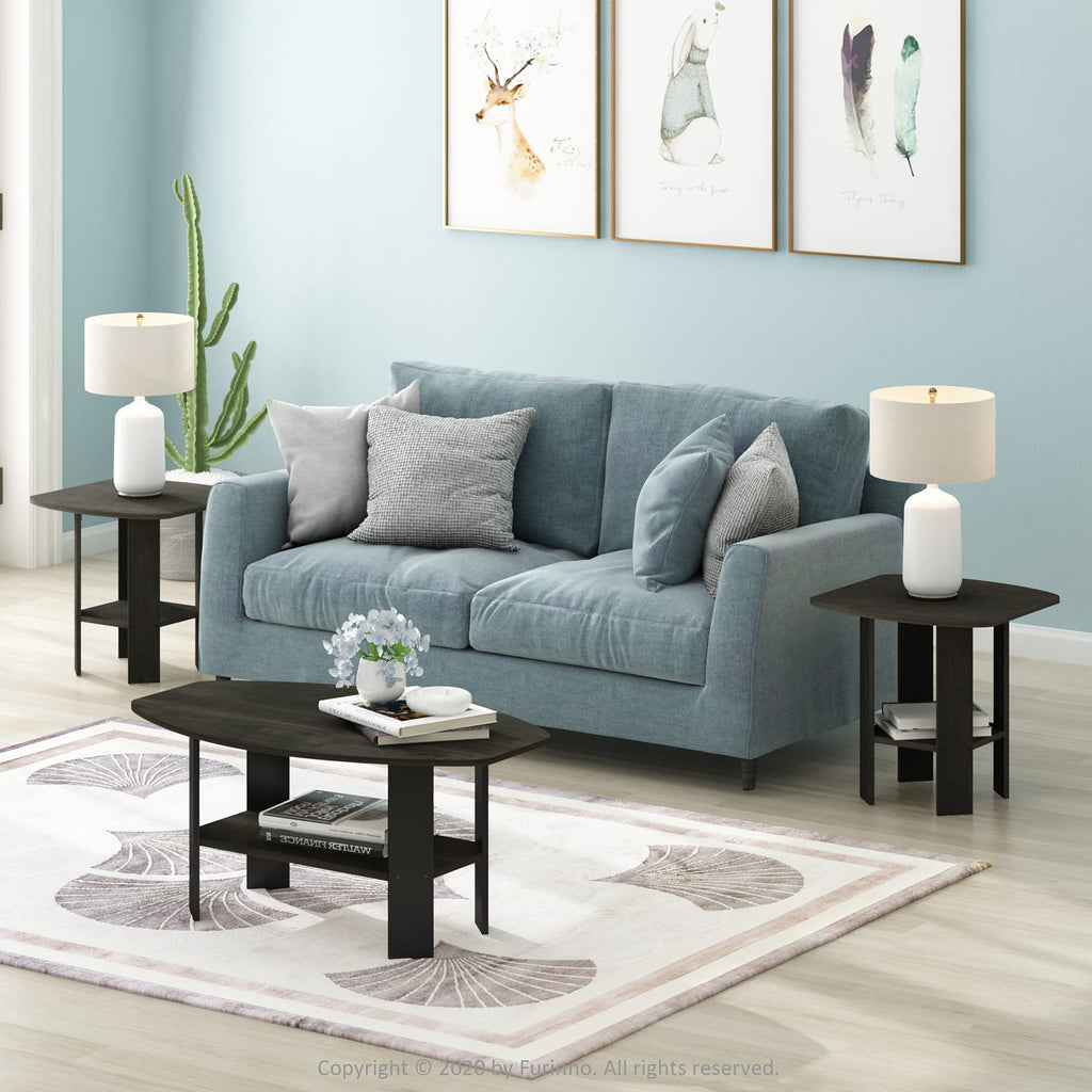 Set of 2 Espresso 2-Tier Side Table H13411