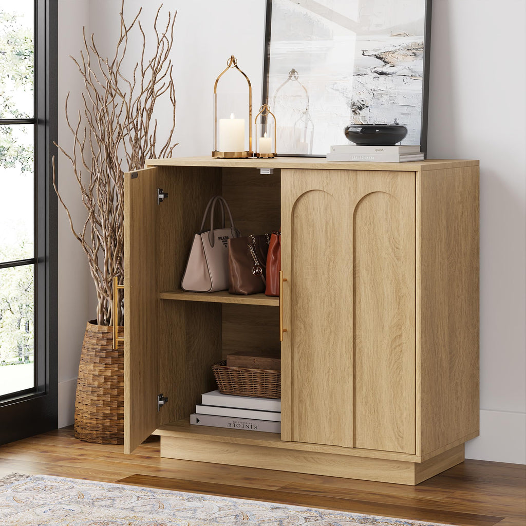 31.5" Oak Sideboard Buffet Cabinet with Storage T73521