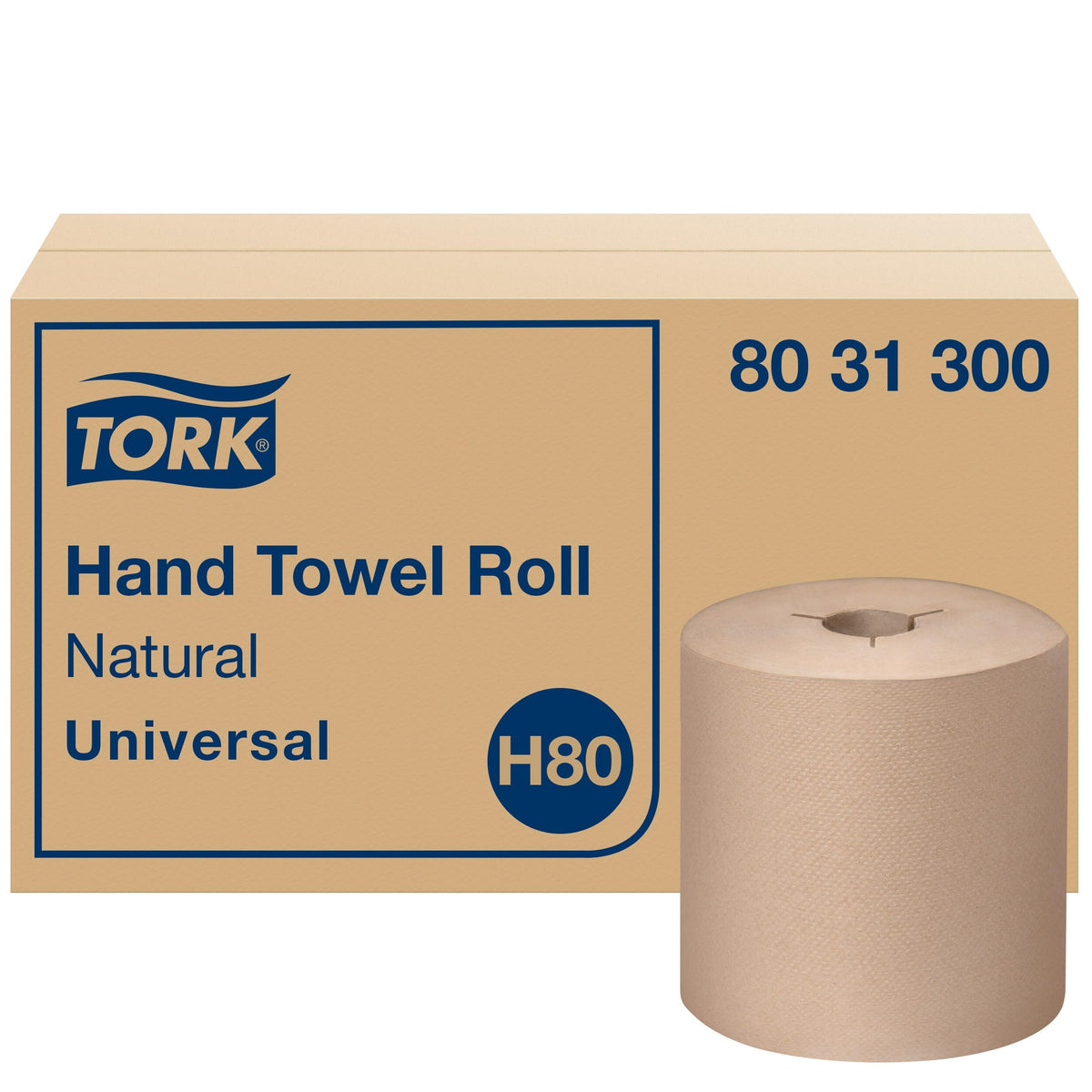 Natural Recycled Fiber Hand Towel Roll, 6 Rolls Z75861