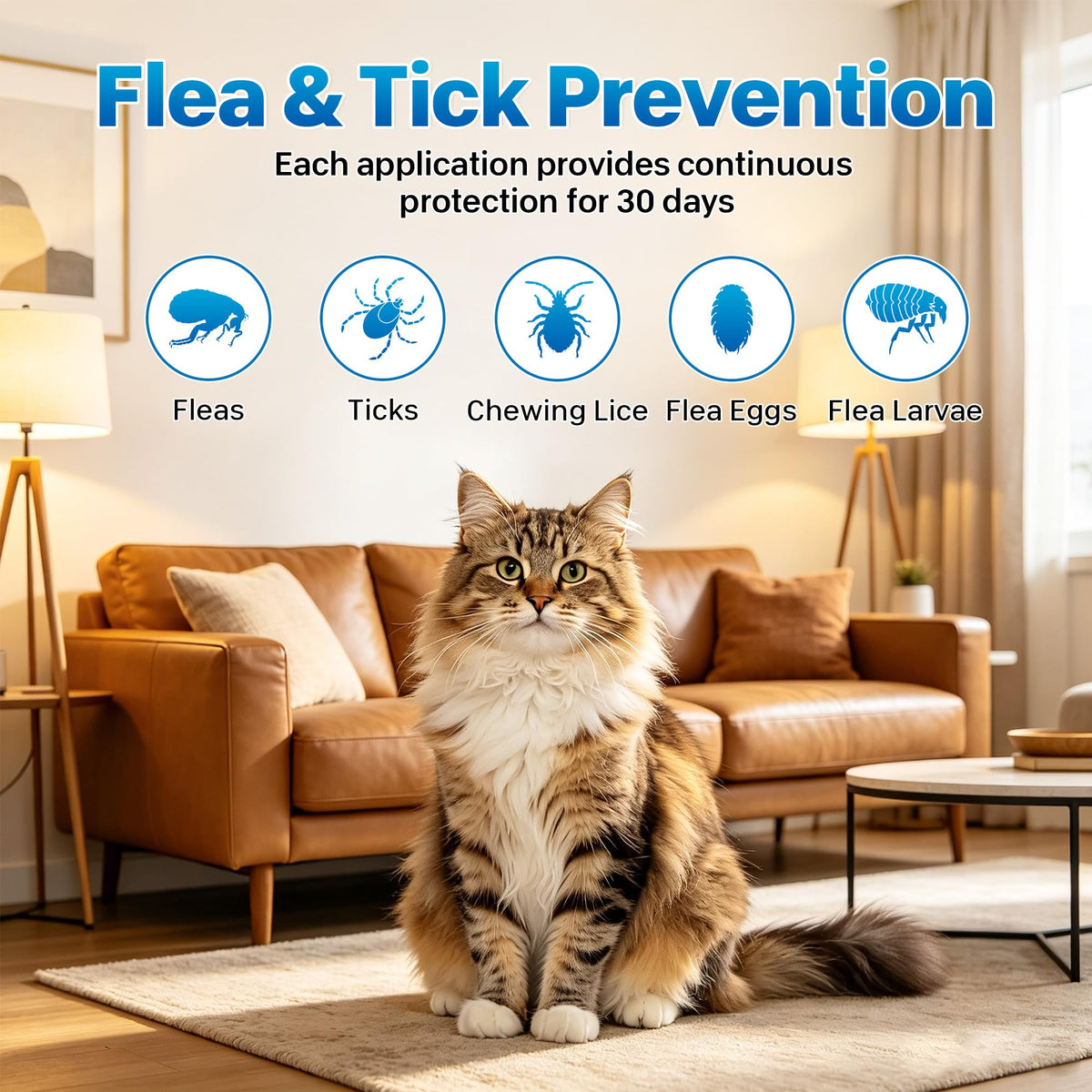 Topical Flea and Tick for Cats 6 Doses F41978