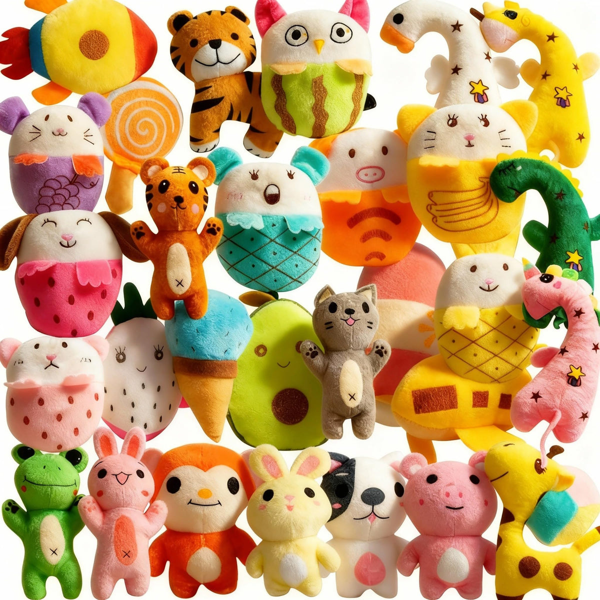 30 Pack Plush Squeaky Dog Toys M5416