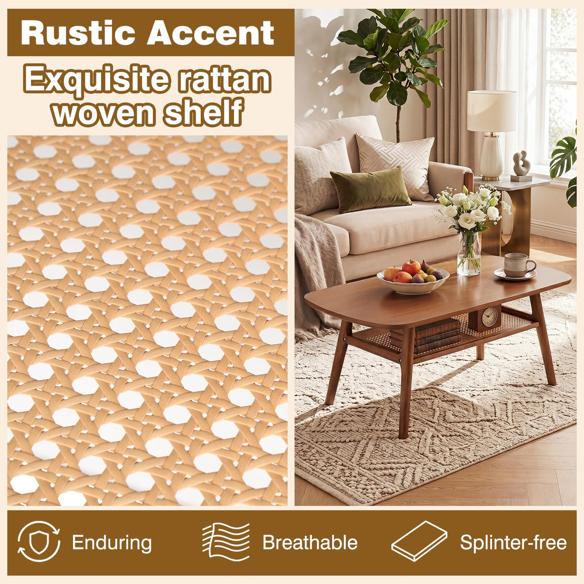 Rattan Wood Coffee Table C566479