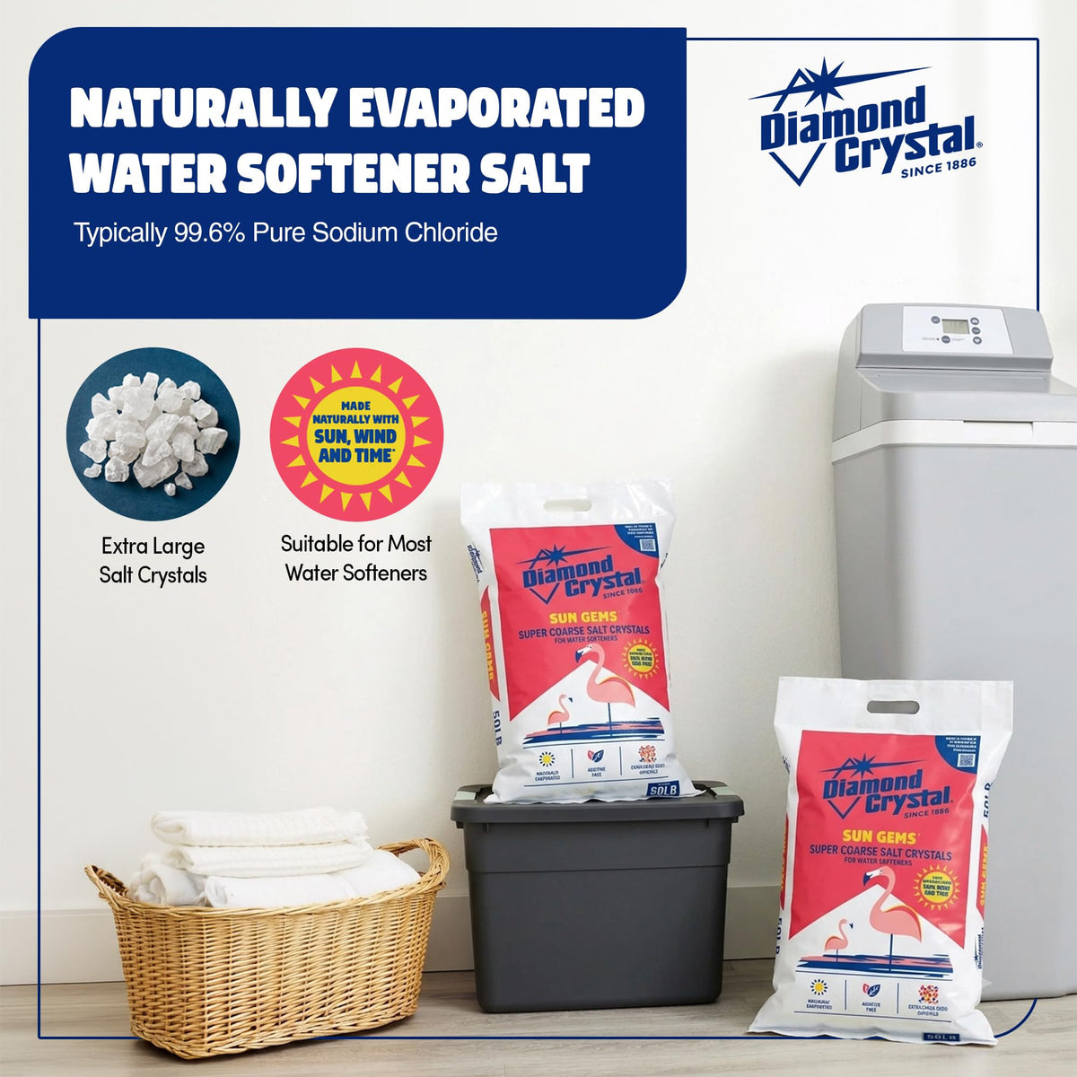 2 Pack Super Coarse Water Softener Salt, 40 Pounds D297
