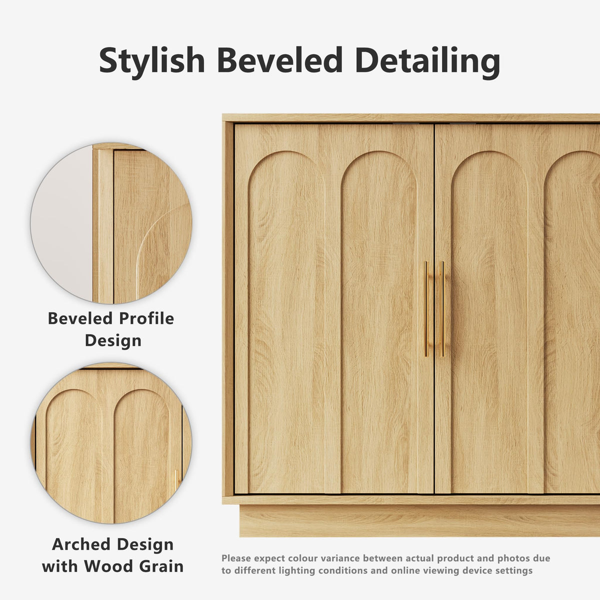 31.5" Oak Sideboard Buffet Cabinet with Storage T73521